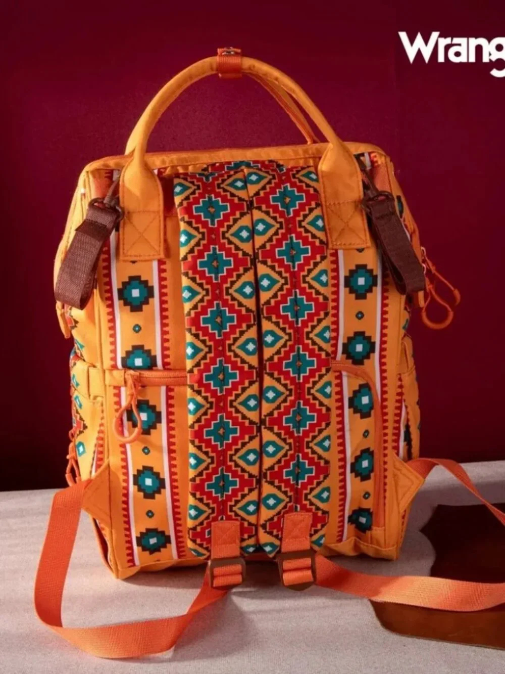 Wrangler Aztec Printed Callie Backpack - Mustard